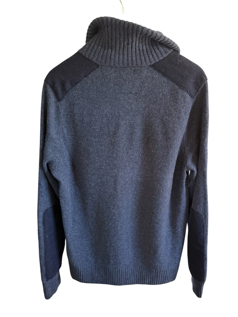 Banana Republic Men Shawl Collar 100% Extra Fine Merino Wool Navy Sweater Large